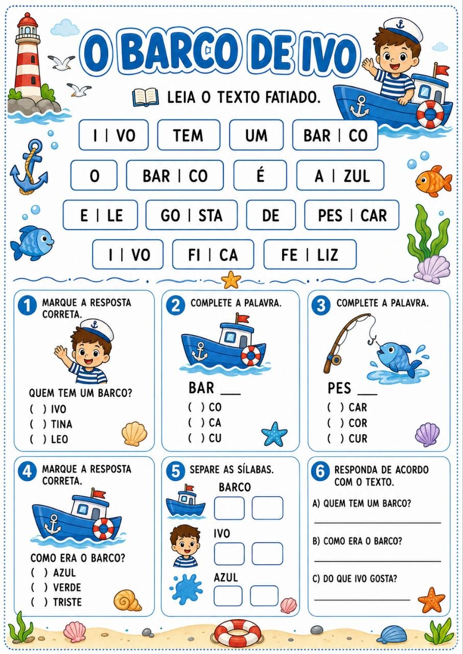 Exemplo de atividade pedagógica 8 do Kit de Textos Fatiados